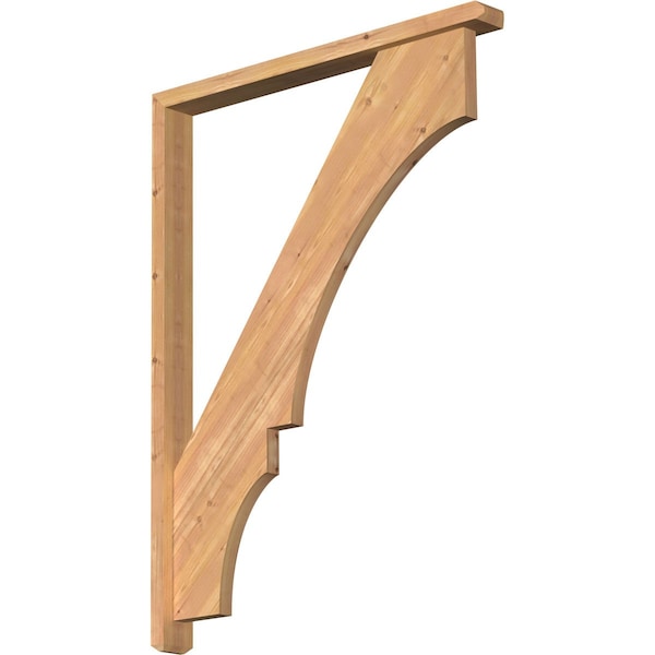 Ekena Millwork Balboa Craftsman Smooth Bracket w/ Offset Brace, Western Red Cedar, 3 1/2"W x 36"D x 48"H BKT0402X36X48BOA04SWR - main